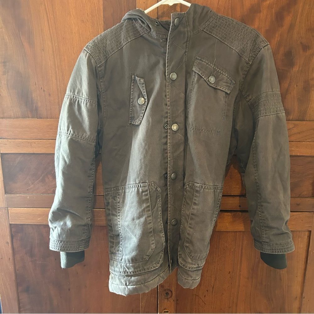 Old Navy coat jacket zip up and snap size Large 10-12